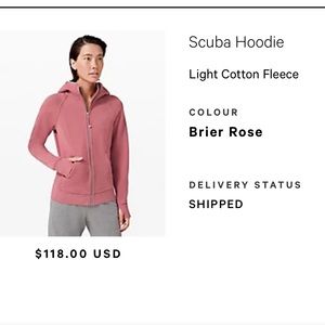 🦄LULULEMON scuba hoodie size 6🦄